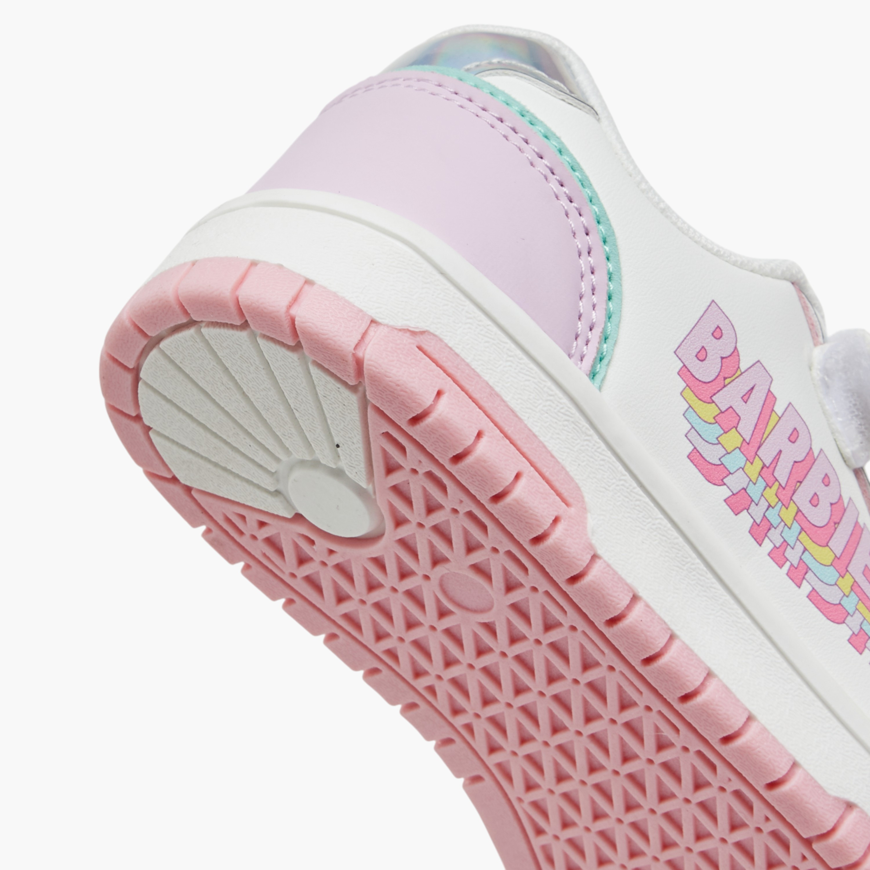 Barbie Panelled Sneakers with Hook and Loop Closure-girls-shoes-sneakers-image-5