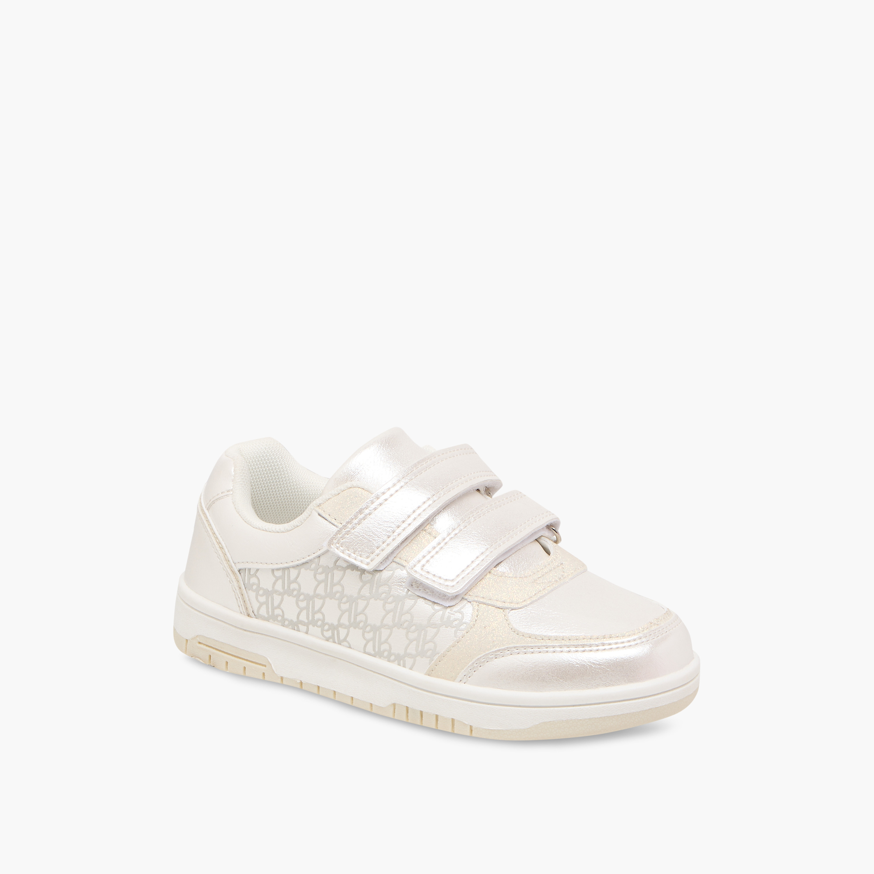 Barbie Printed Sneakers with Hook and Loop Closure-girls-shoes-sneakers-image-2