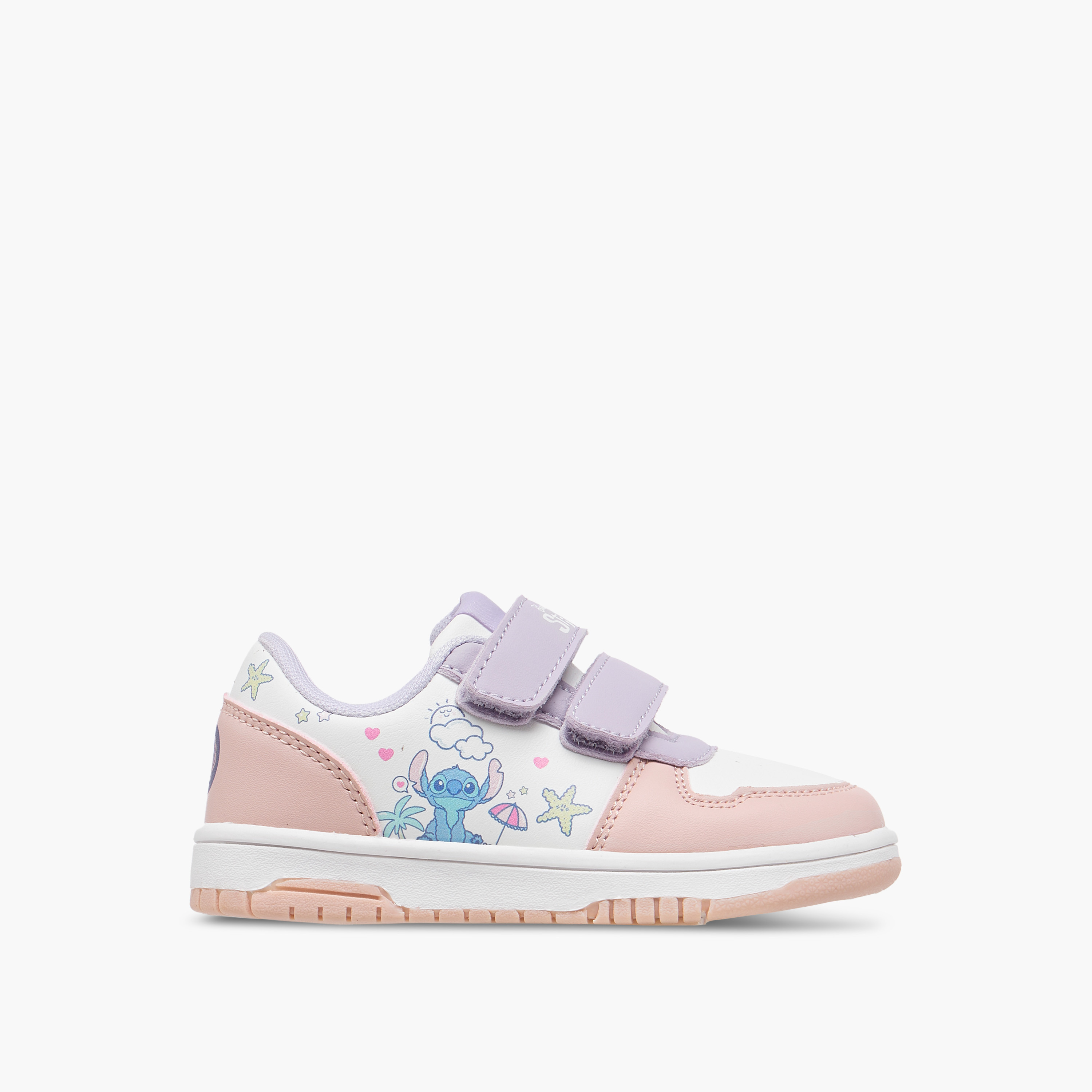 Disney Stitch Print Sneakers with Hook and Loop Closure-girls-shoes-sneakers-image-3