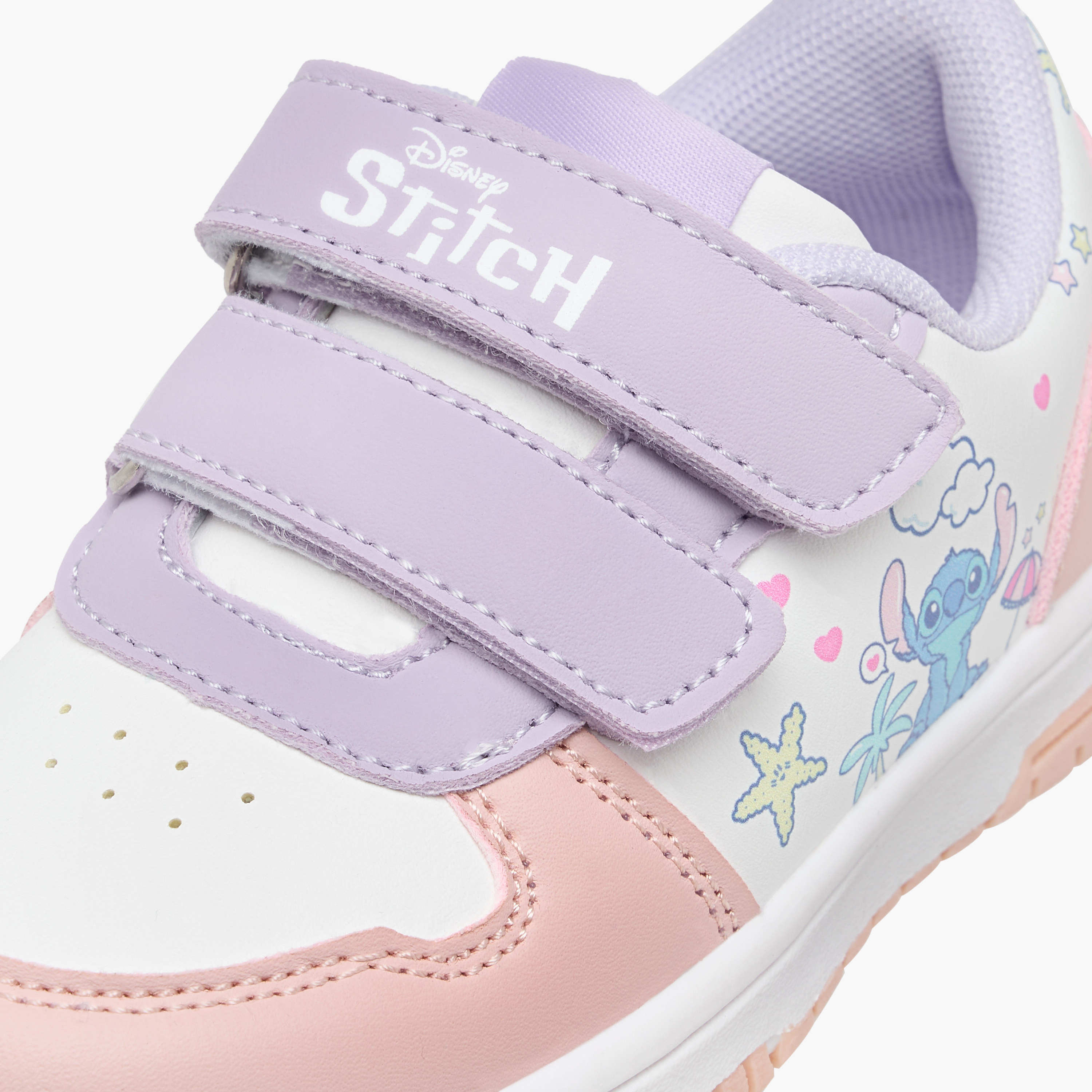 Disney Stitch Print Sneakers with Hook and Loop Closure-girls-shoes-sneakers-image-4