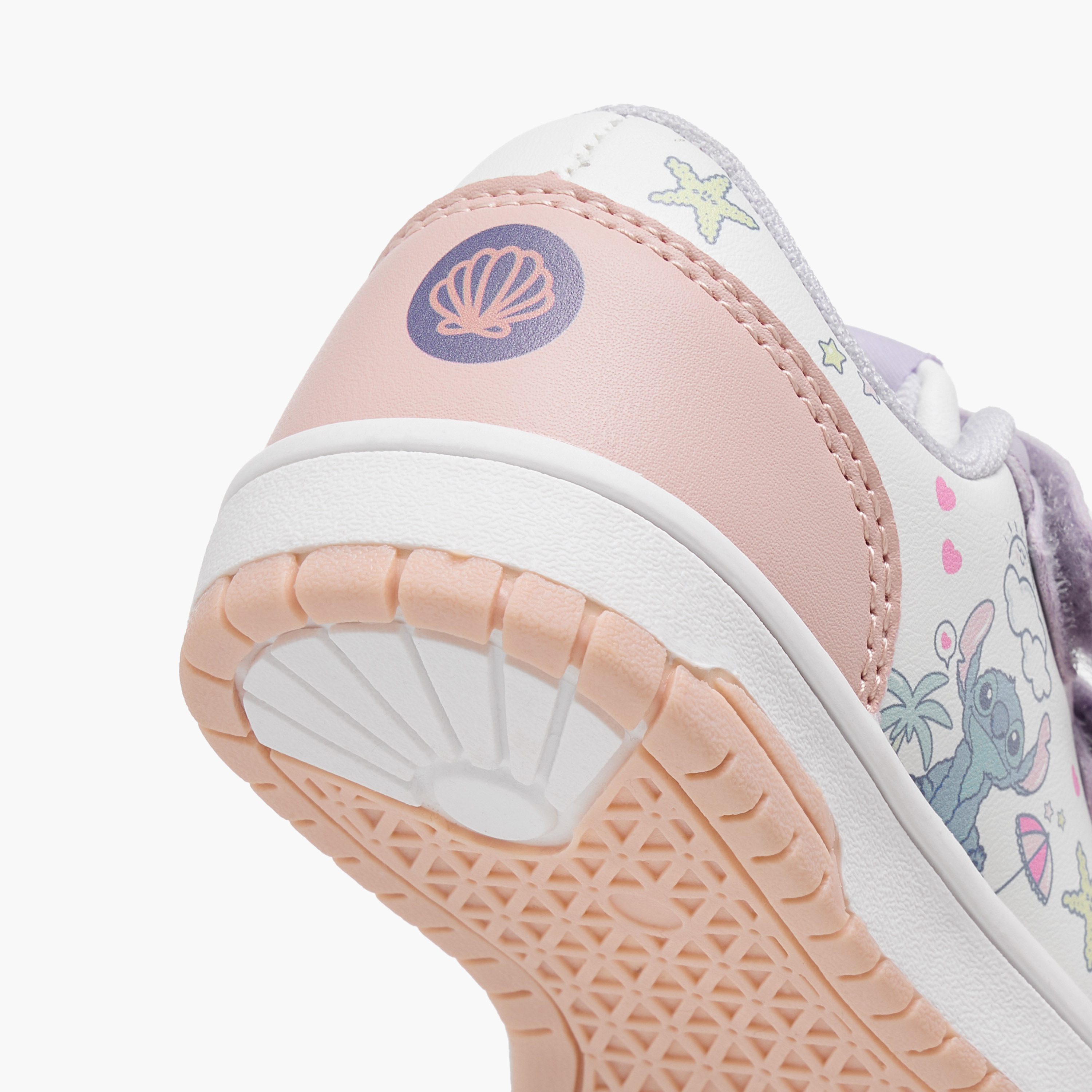 Disney Stitch Print Sneakers with Hook and Loop Closure-girls-shoes-sneakers-image-5