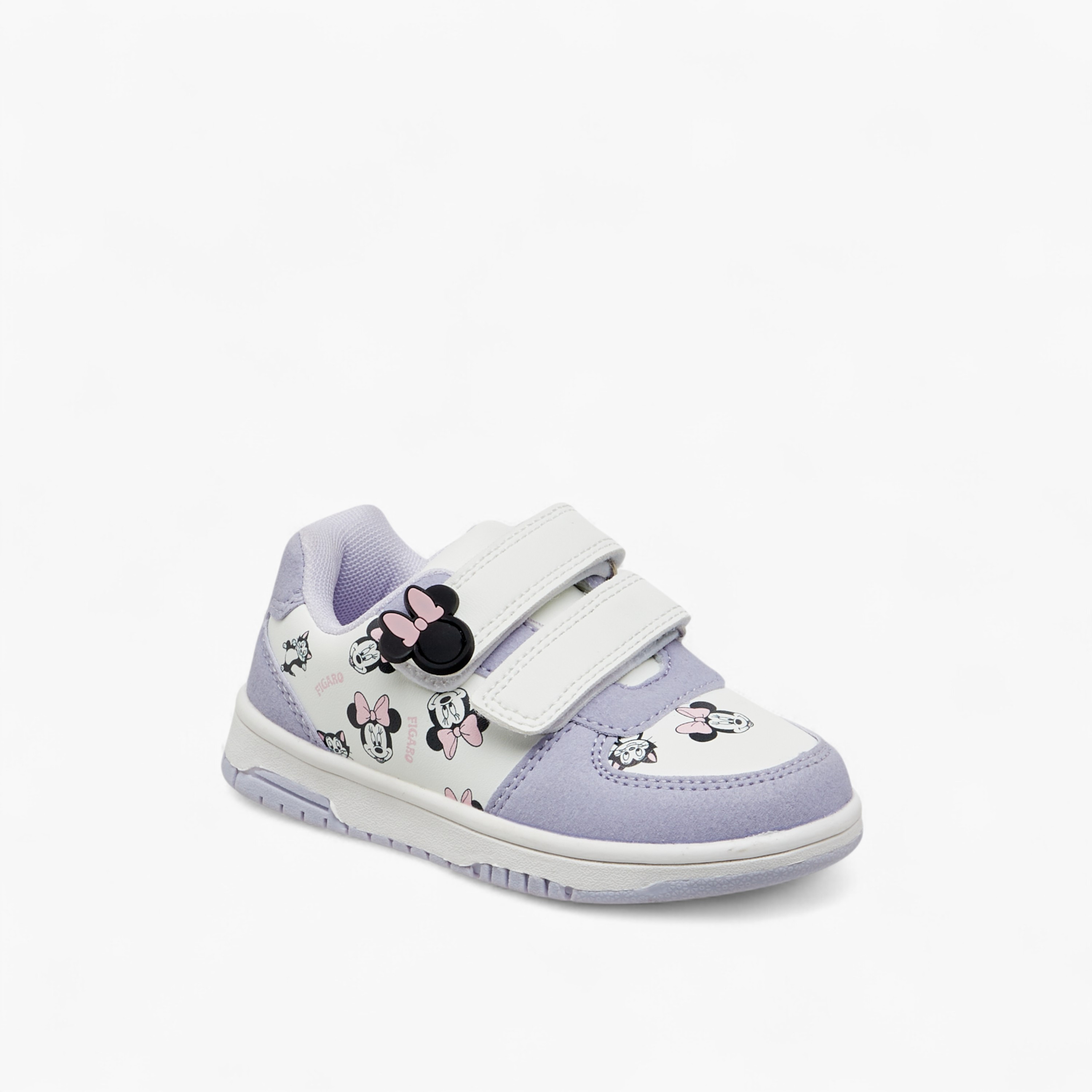 Disney Minnie Mouse Print Sneakers with Hook and Loop Closure-girls-shoes-sneakers-image-2