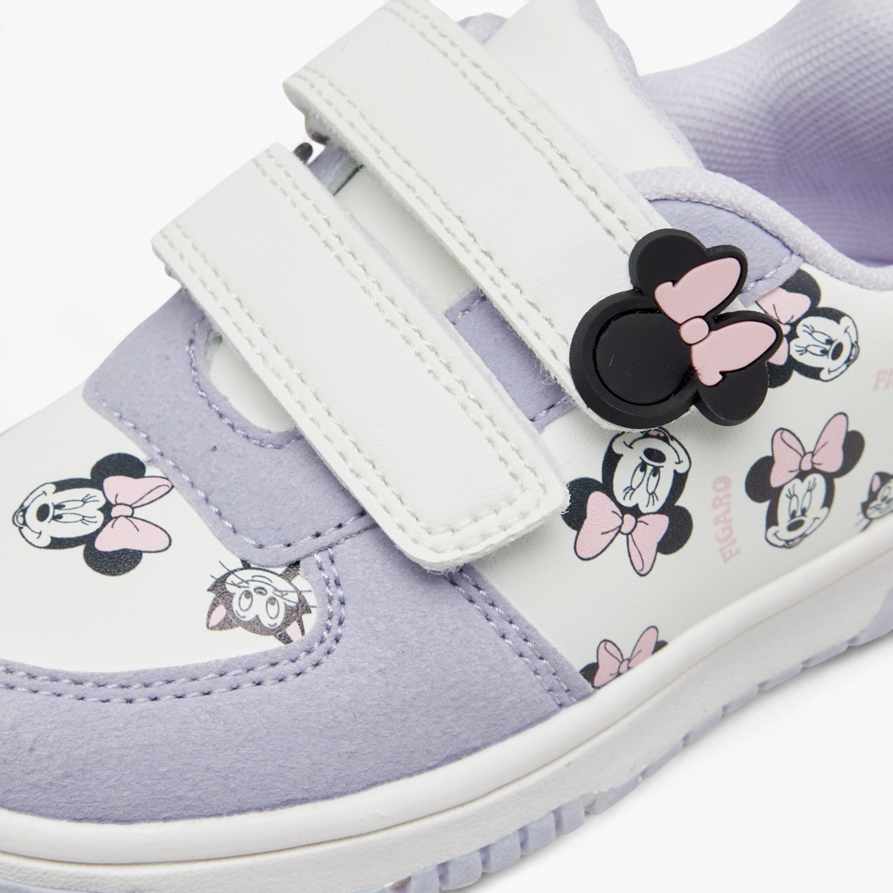 Disney Minnie Mouse Print Sneakers with Hook and Loop Closure-girls-shoes-sneakers-image-4