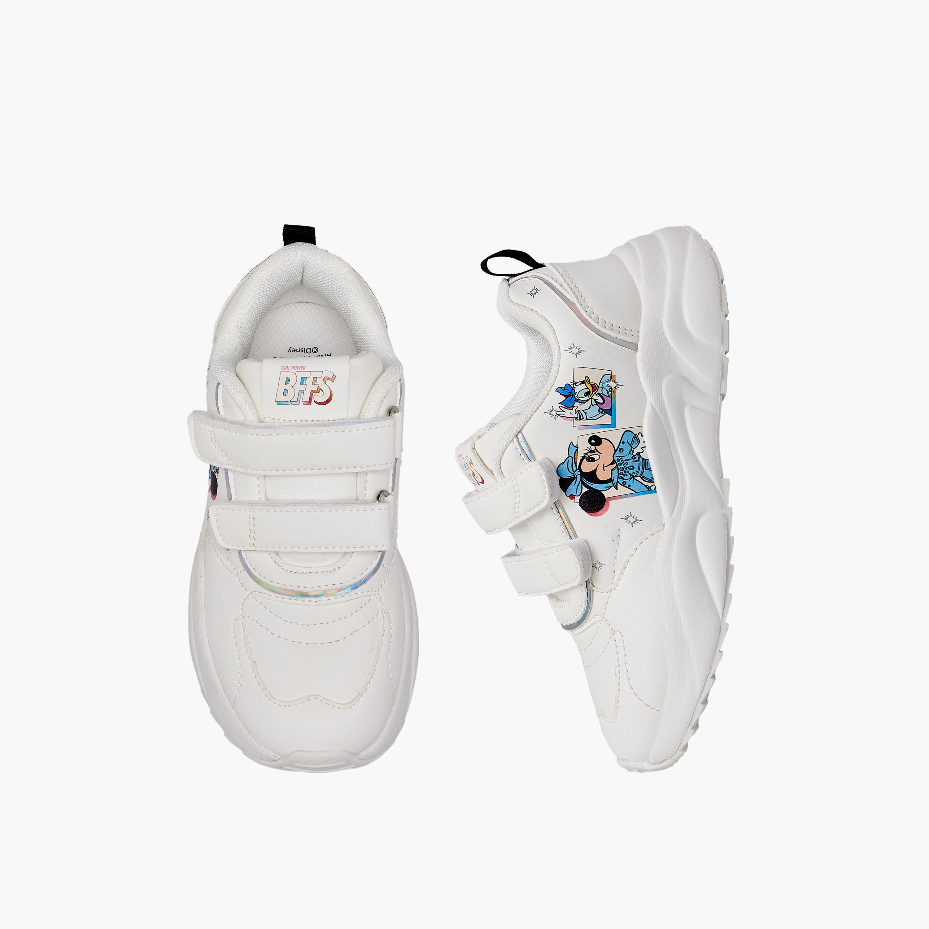 حذاء سنيكرز بشريط إغلاق لاصق وطبعات للبنات من ديزني-girls-shoes-sneakers-image-1