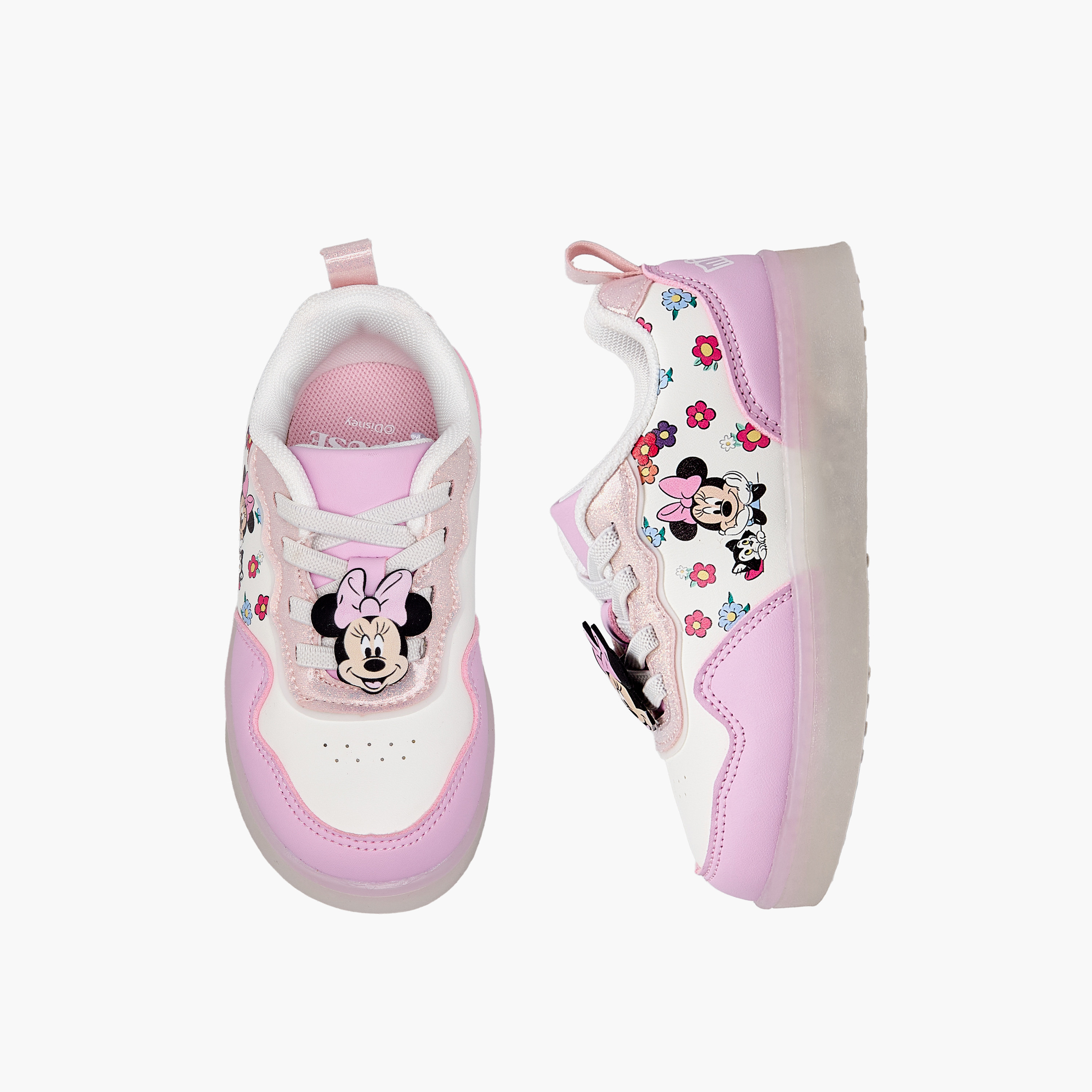 Disney Minnie Mouse Print Light-Up Ankle Sneakers-girls-shoes-sneakers-image-1