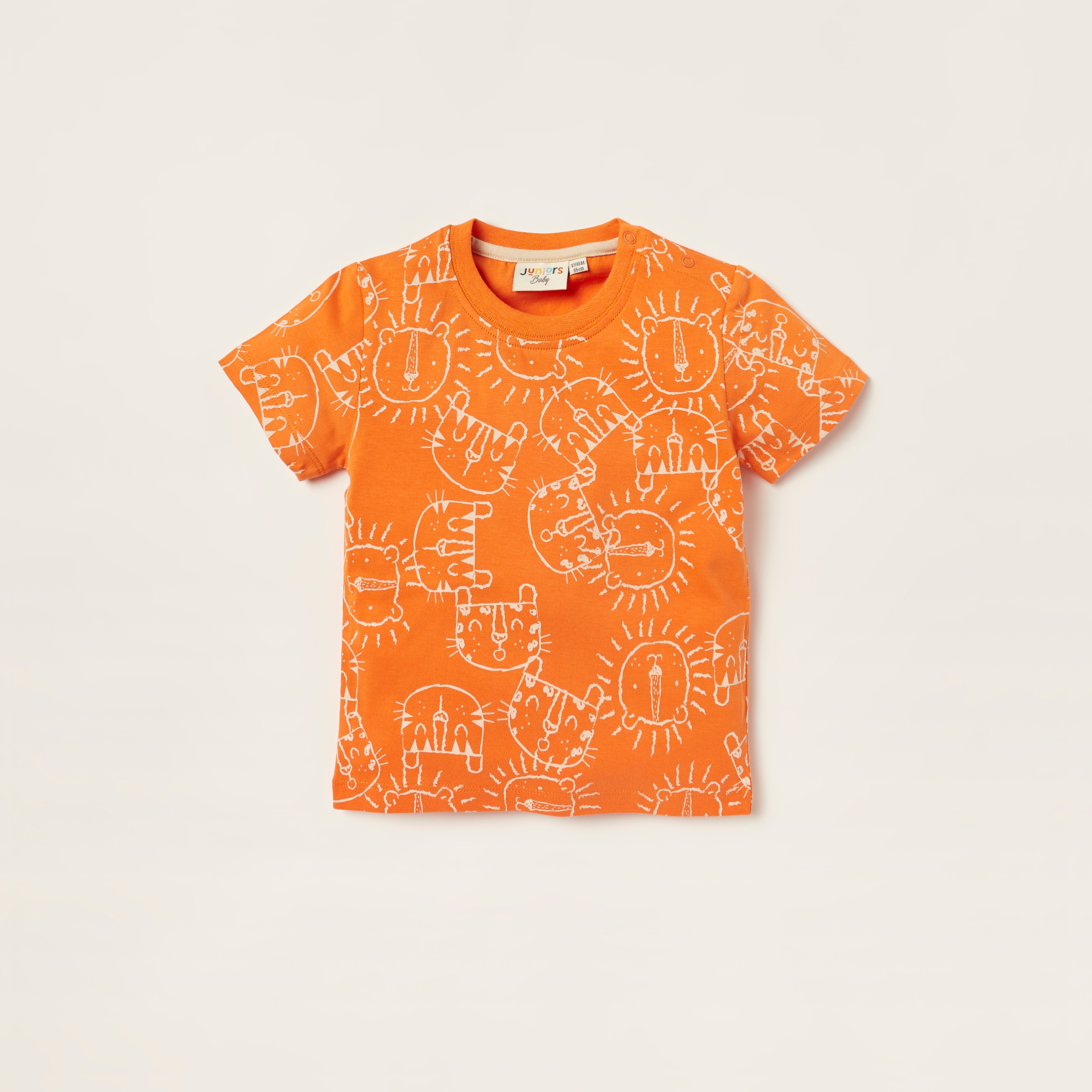Juniors Printed Crew Neck T-shirt with Short Sleeves - Set of 3-baby-boys-clothing-multipacks-image-4