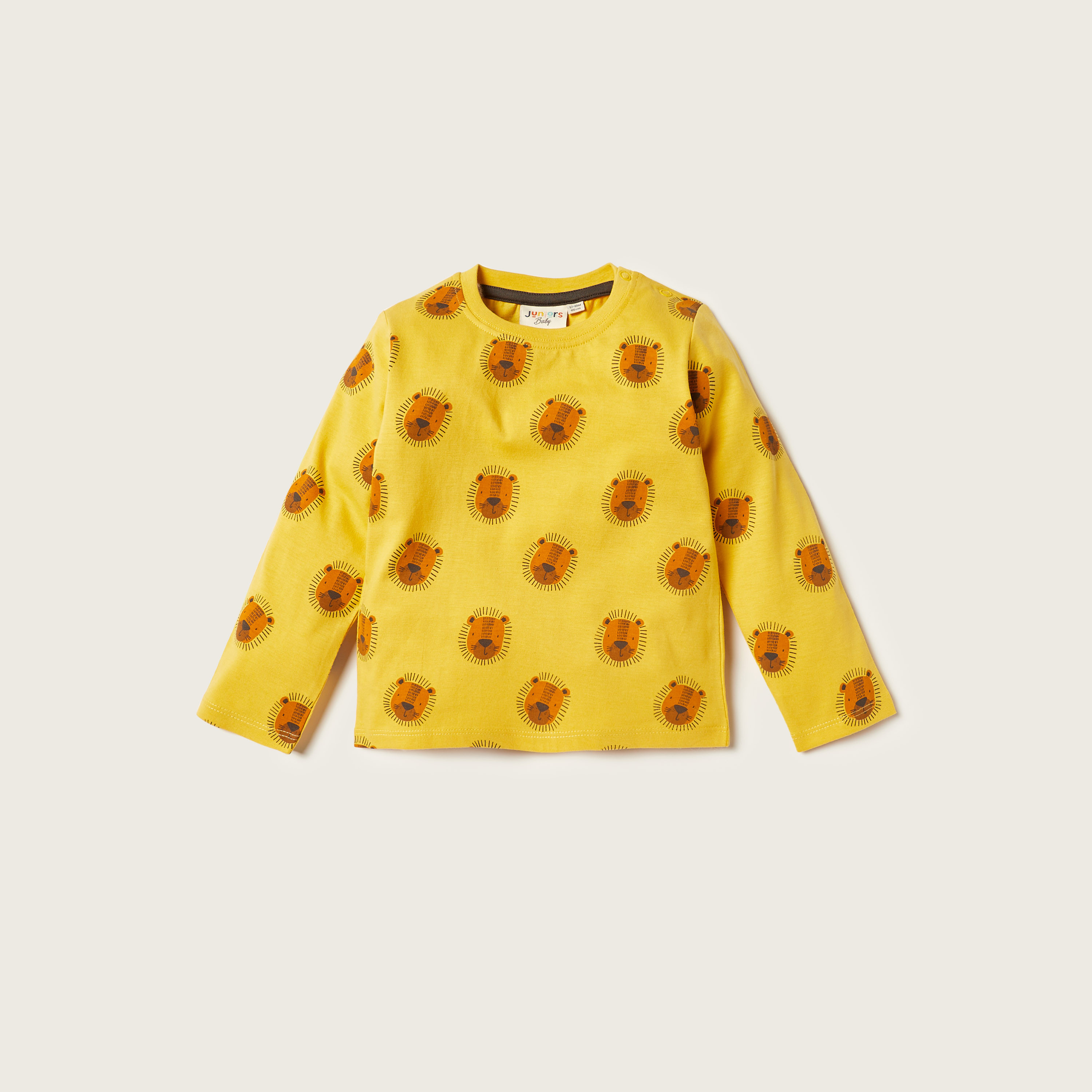 Juniors Printed Round Neck T-shirt with Long Sleeves - Set of 2-baby-boys-clothing-tshirtsandpolos-image-2