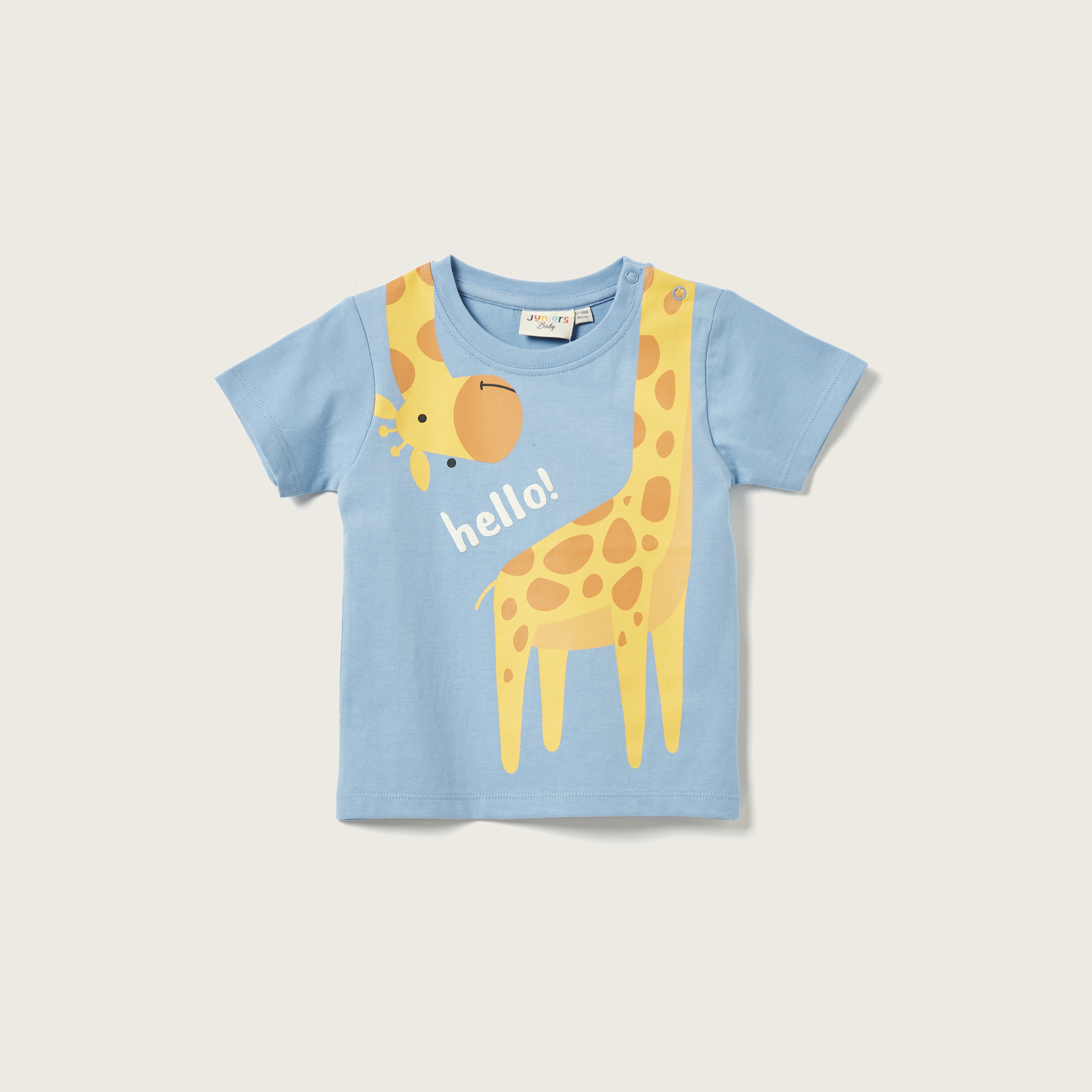 Juniors Giraffe Print T-shirt with Crew Neck and Short Sleeves-baby-boys-clothing-tshirtsandpolos-image-1