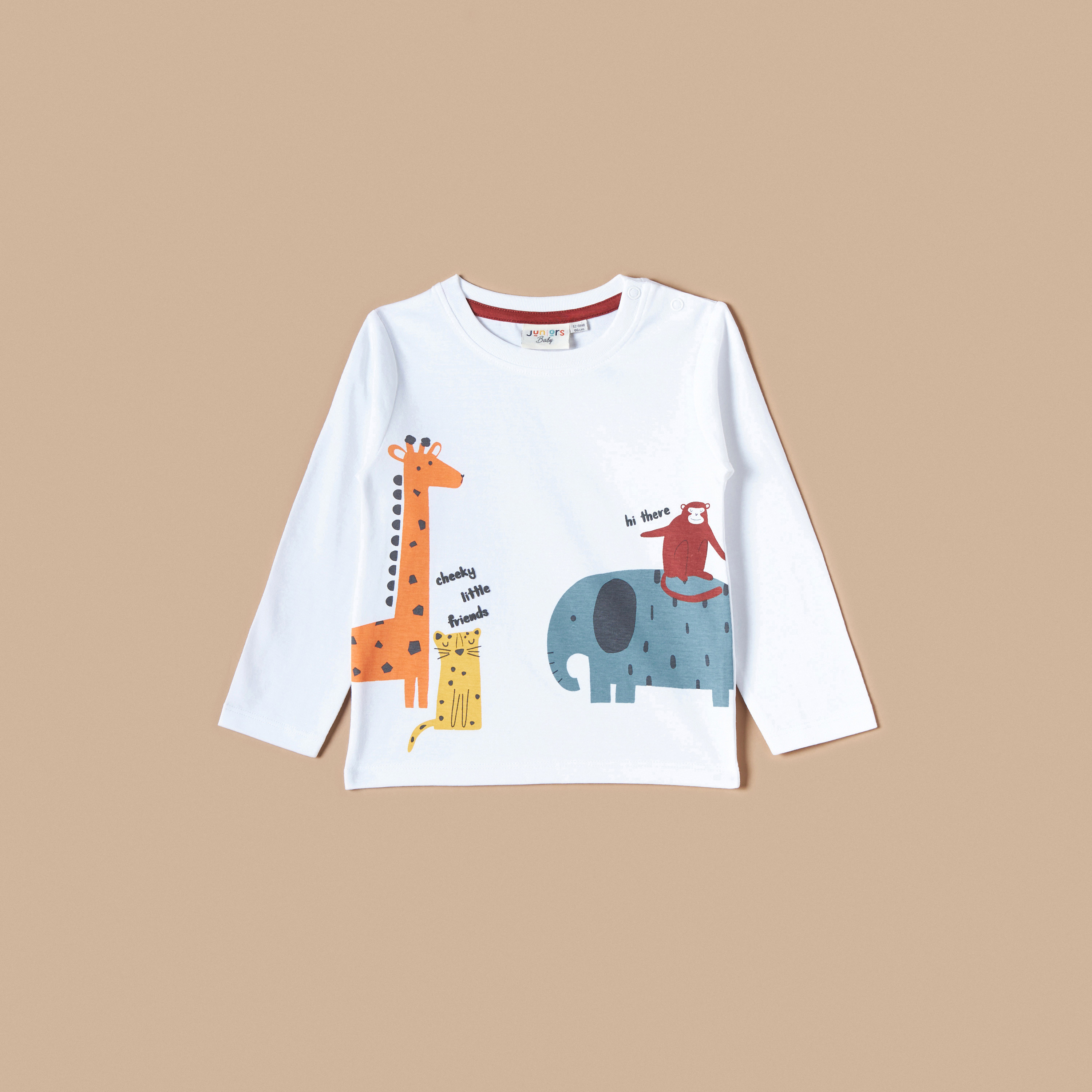 Juniors Printed T-shirt with Crew Neck and Long Sleeves-baby-boys-clothing-tshirtsandpolos-image-1