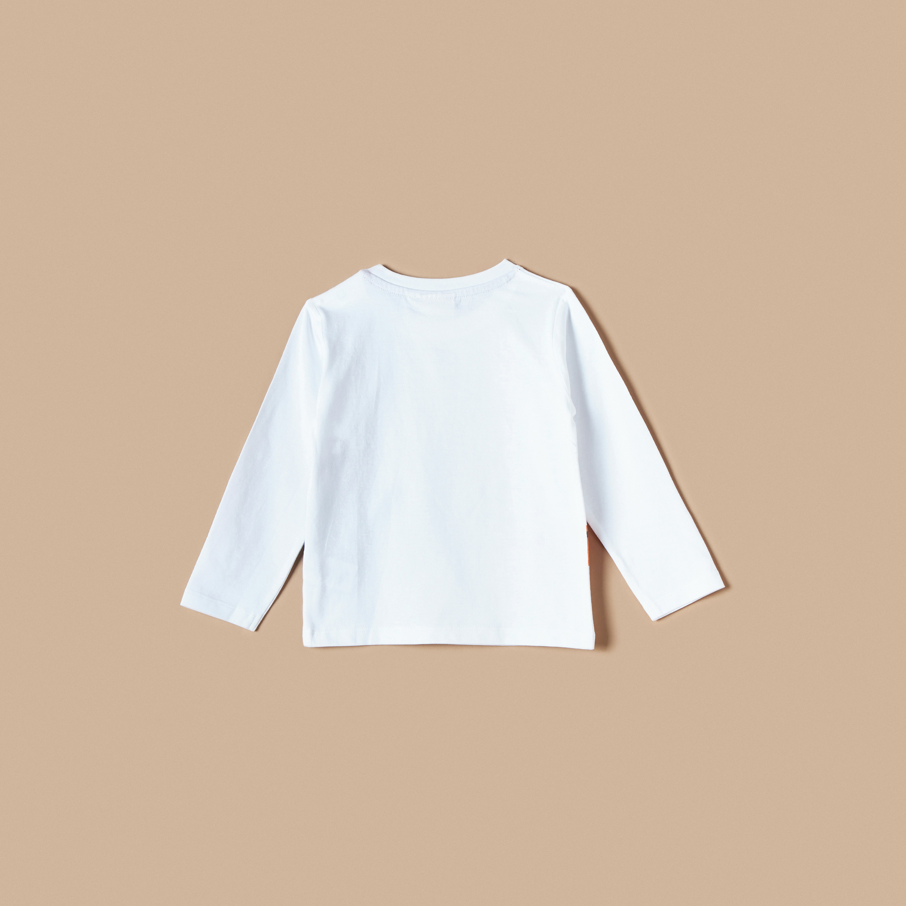 Juniors Printed T-shirt with Crew Neck and Long Sleeves-baby-boys-clothing-tshirtsandpolos-image-4