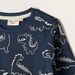 Dinosaur Print T-shirt with Crew Neck and Long Sleeves-T Shirts-thumbnail-1