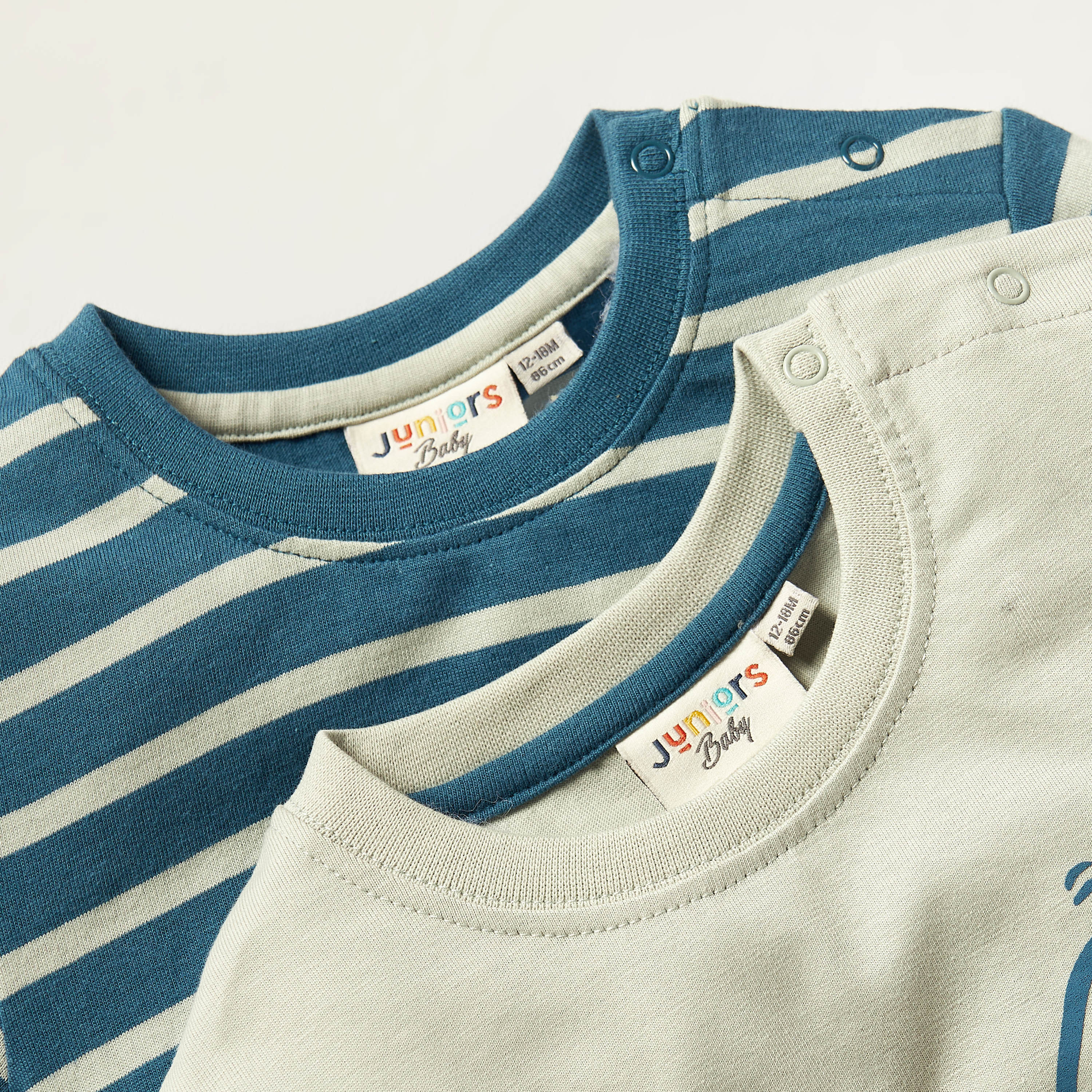 Juniors Printed T-shirt with Short Sleeves and Round Neck - Set of 2-baby-boys-clothing-tshirtsandpolos-image-2