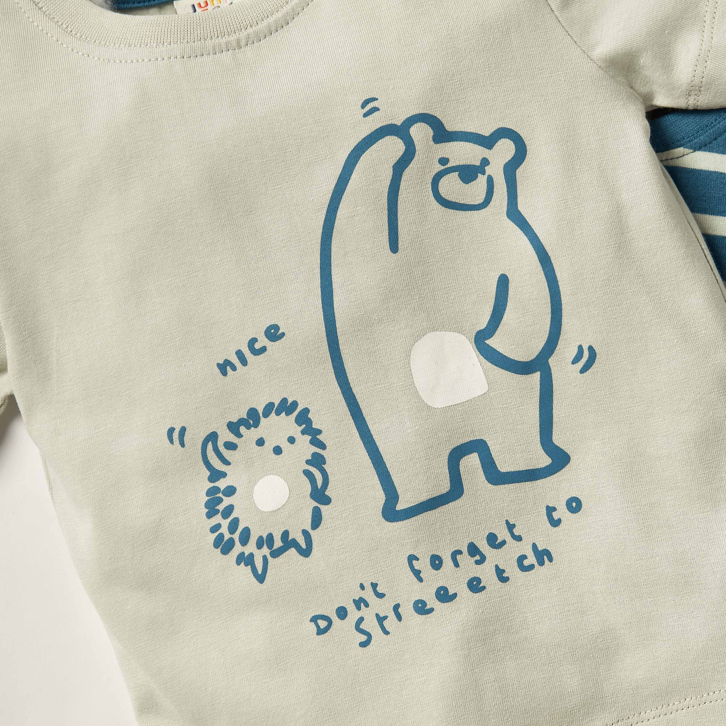 Juniors Printed T-shirt with Short Sleeves and Round Neck - Set of 2-baby-boys-clothing-tshirtsandpolos-image-3