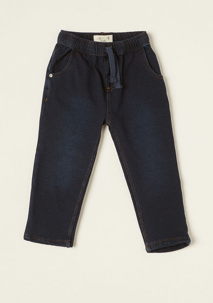 Juniors Regular Fit Denim Jeans with Drawstring Closure-Pants-image-0