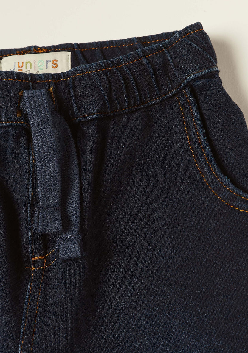 Juniors Regular Fit Denim Jeans with Drawstring Closure-Jeans-image-1