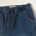 Juniors Blue Regular Fit Denim Pants with Drawstring Closure-Jeans-thumbnail-1