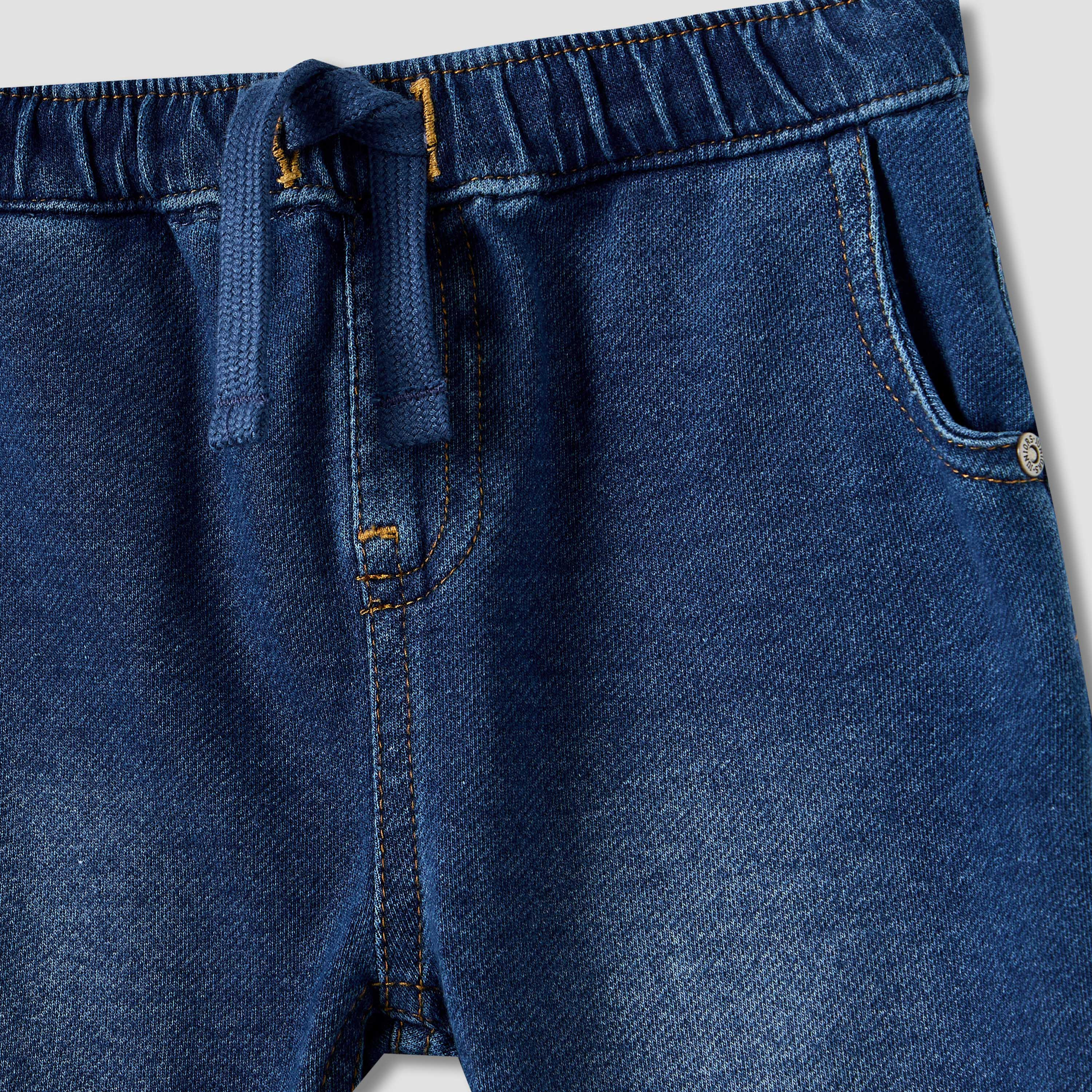 بنطلون جينز سادة برباط إغلاق من جونيورز-baby-boys-clothing-bottoms-jeans-image-4