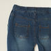 Juniors Blue Regular Fit Denim Pants with Drawstring Closure-Jeans-thumbnail-3
