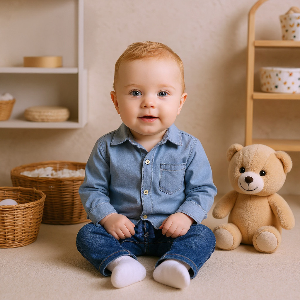 بنطلون جينز سادة برباط إغلاق من جونيورز-baby-boys-clothing-bottoms-jeans-image-2