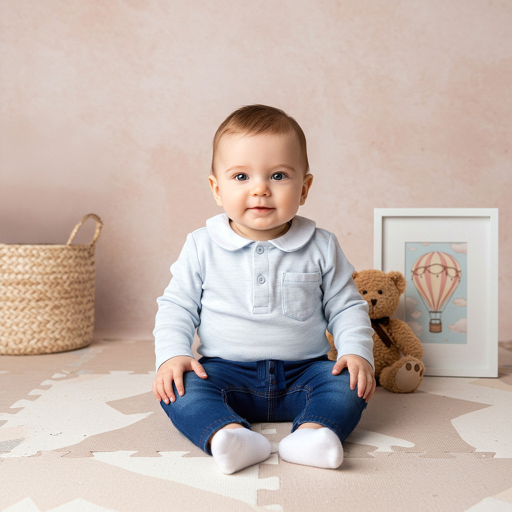 بنطلون جينز سادة برباط إغلاق من جونيورز-baby-boys-clothing-bottoms-jeans-image-1