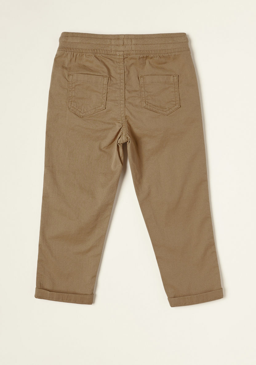 Juniors Solid Pants with Drawstring Closure-Pants-image-3