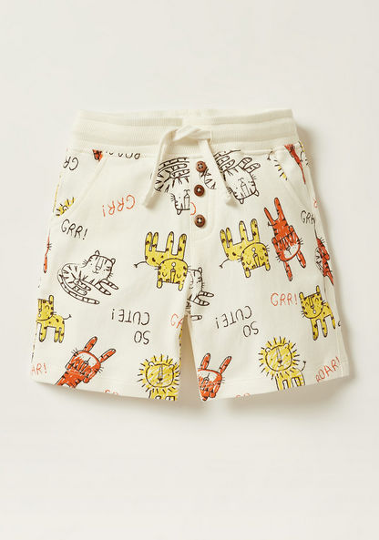Juniors Printed Shorts with Drawstring Closure - Set of 2