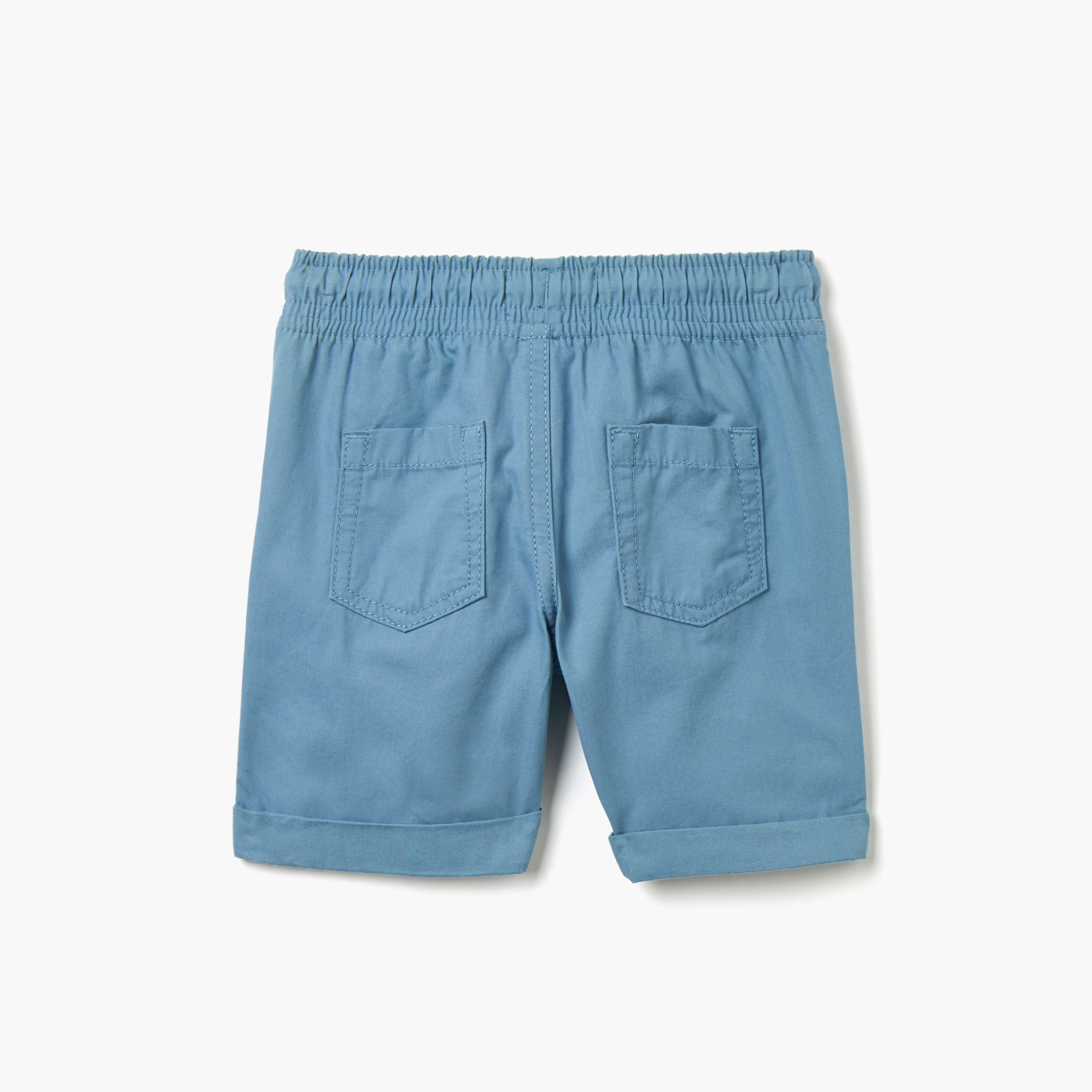 Solid Shorts with Drawstring Closure and Pockets-baby-boys-clothing-bottoms-shorts-image-2
