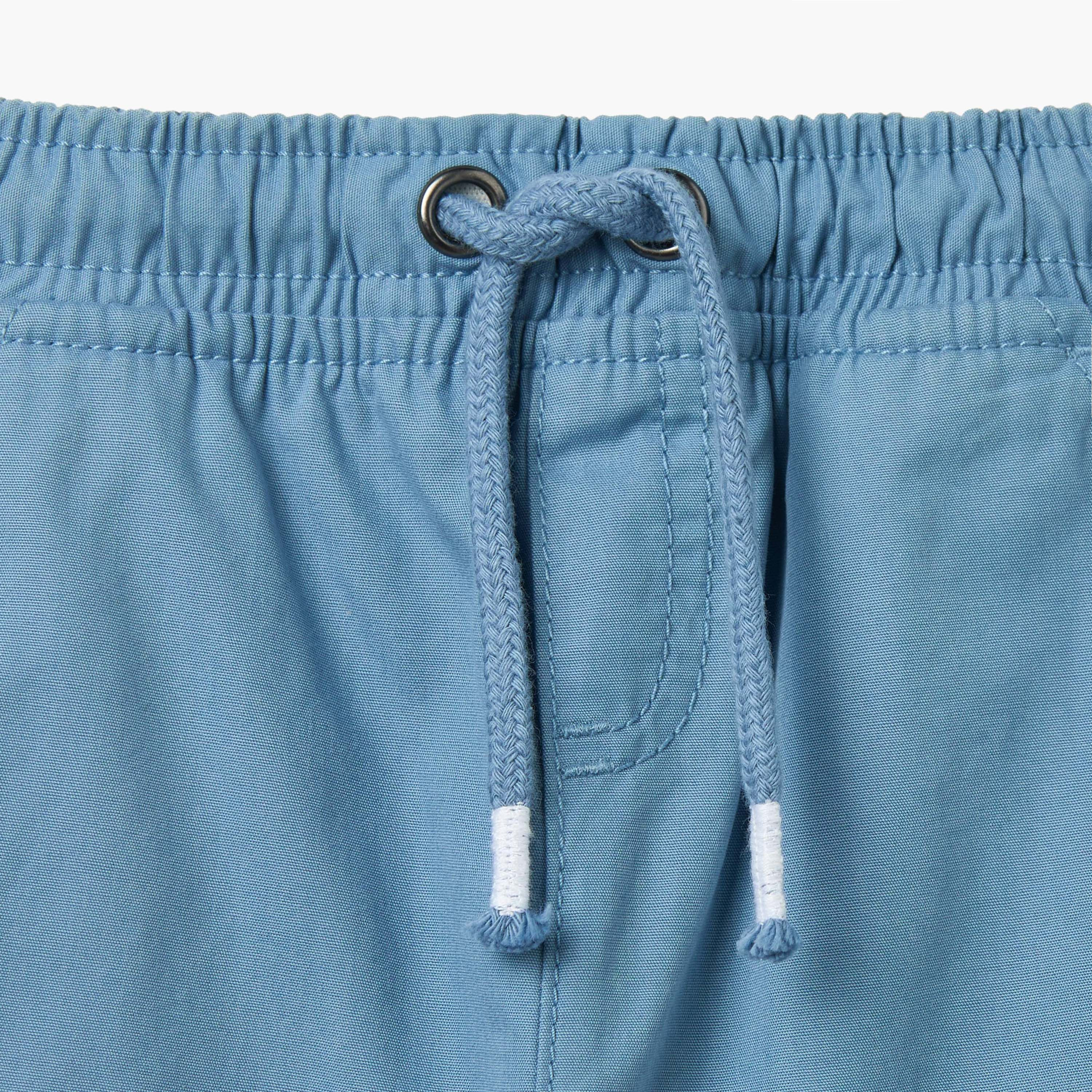 Solid Shorts with Drawstring Closure and Pockets-baby-boys-clothing-bottoms-shorts-image-3