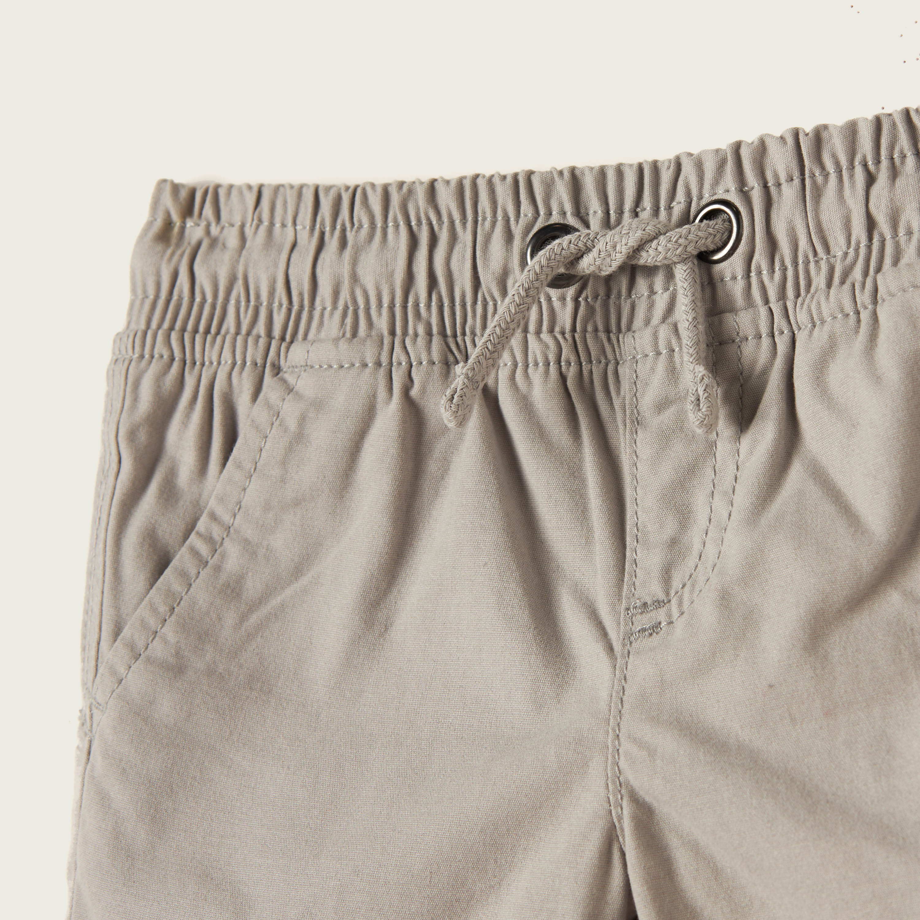 Juniors Solid Shorts with Elasticated Drawstring Closure-baby-boys-clothing-bottoms-shorts-image-2