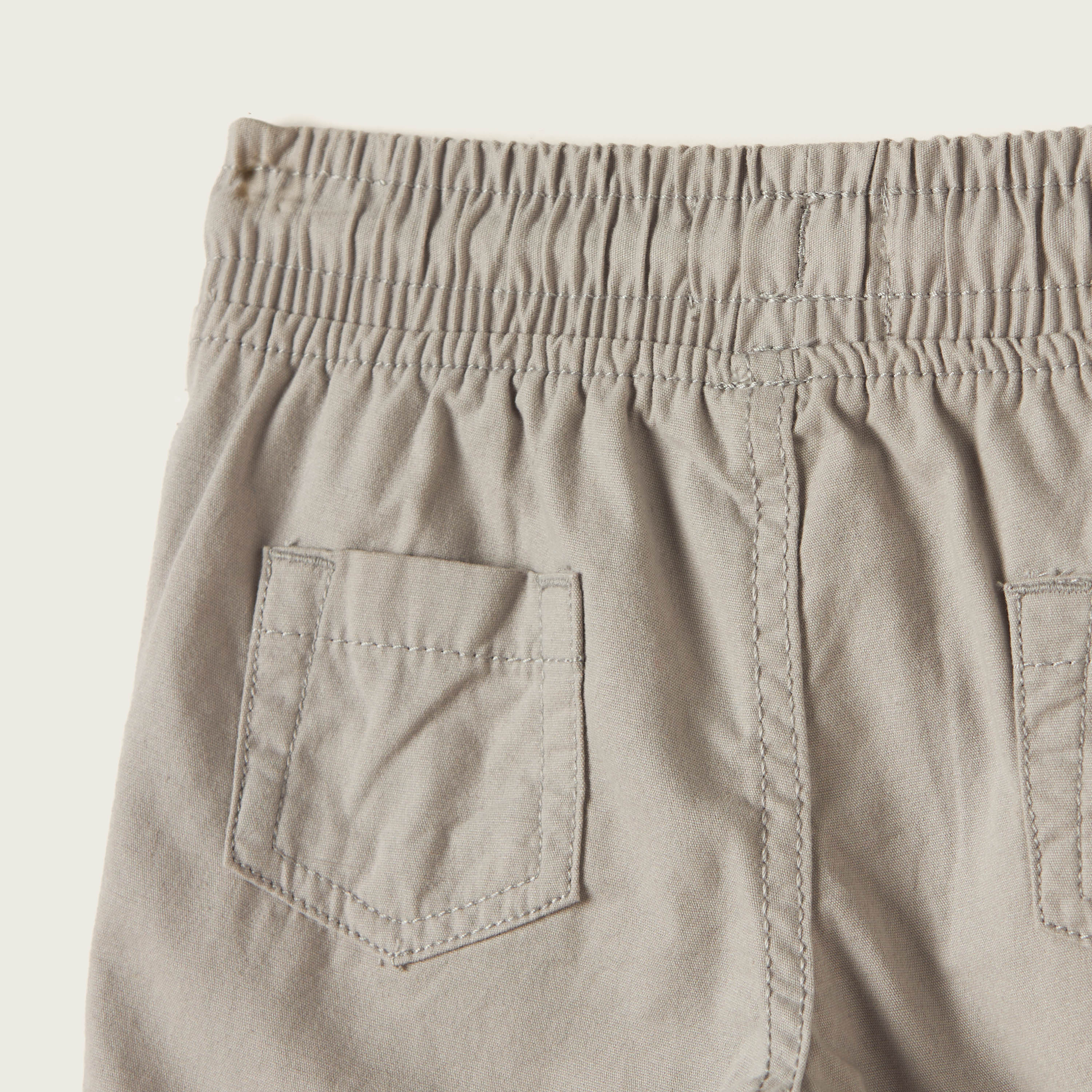 Juniors Solid Shorts with Elasticated Drawstring Closure-baby-boys-clothing-bottoms-shorts-image-4