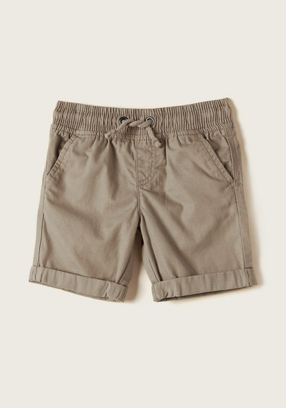 Solid Shorts with Drawstring Closure and Pockets