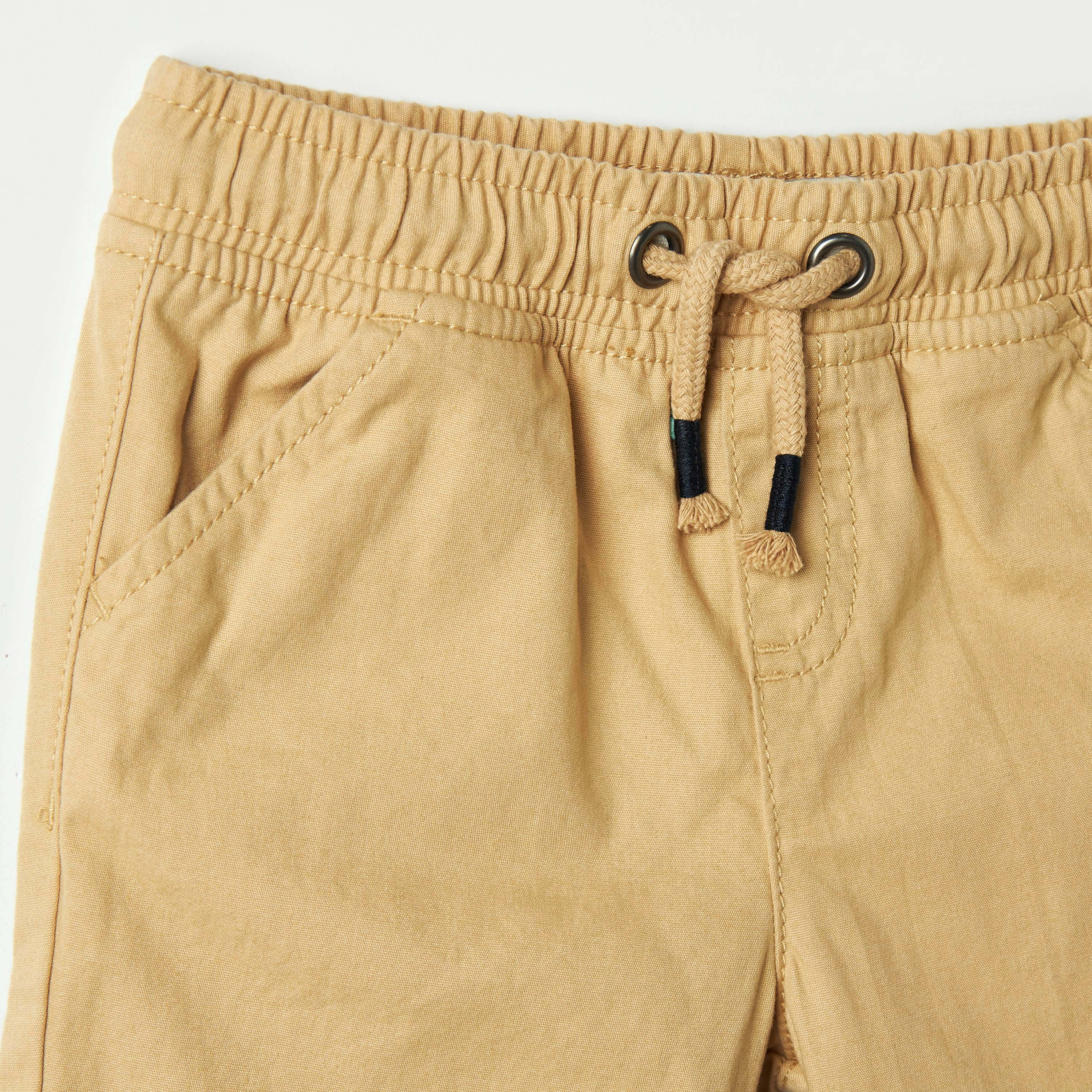 Solid Shorts with Drawstring Closure and Pockets-baby-boys-clothing-bottoms-shorts-image-2