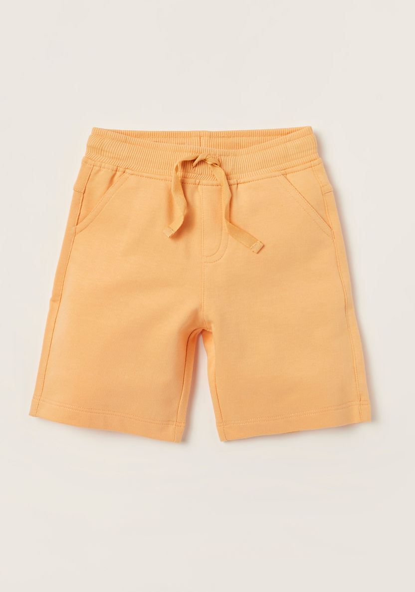 Juniors Solid Shorts with Drawstring Closure and Pockets - Set of 2-Shorts-image-2