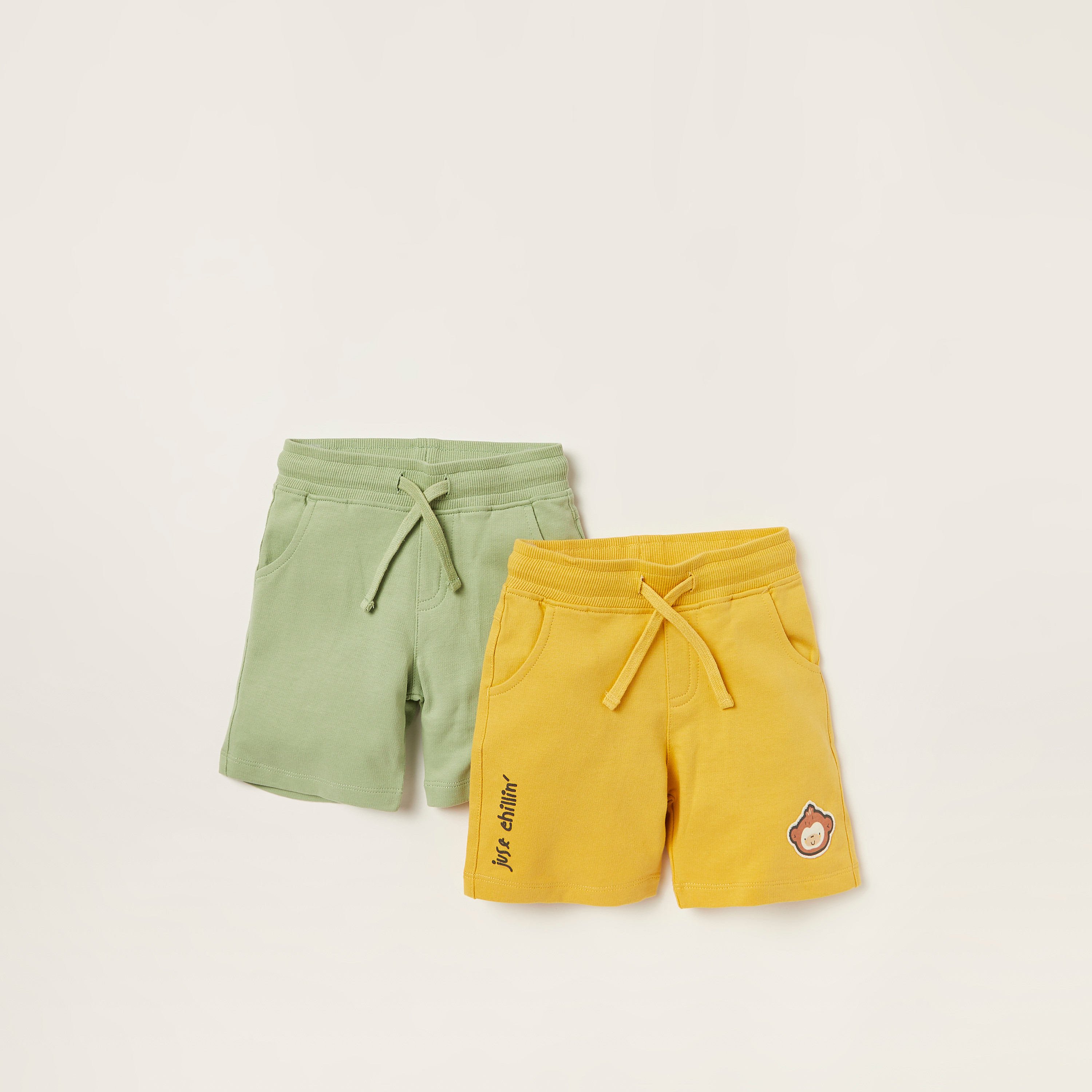 Juniors Animal Applique Shorts with Drawstring Closure - Set of 2-baby-boys-clothing-multipacks-image-1