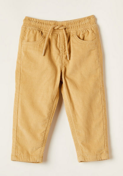 Juniors Solid Pants with Drawstring Closure and Pocket-Pants-image-0