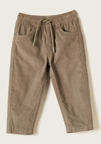 Juniors Solid Pants with Drawstring Closure and Pocket-Pants-image-0