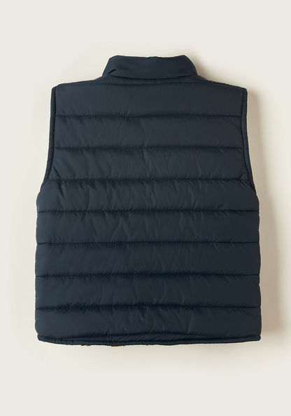 Juniors Solid Gilet with High Neck and Zip Closure