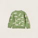 Juniors All Over Dinosaur Print Round Neck Sweater with Long Sleeves-Sweaters and Cardigans-thumbnail-3