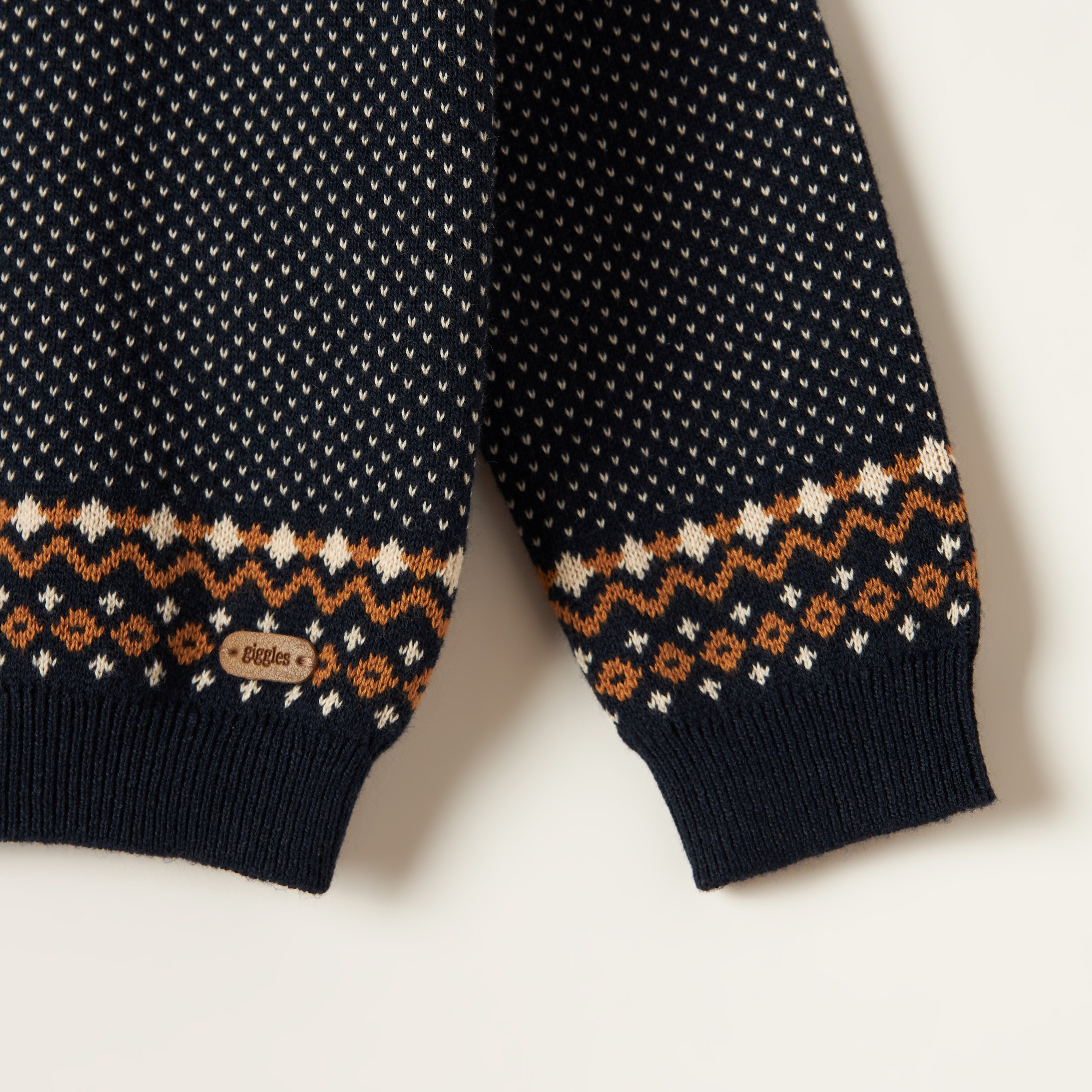 Giggle Printed Sweater with Round Neck and Button Closure-baby-boys-clothing-winterwear-jumpersandcardigans-image-3