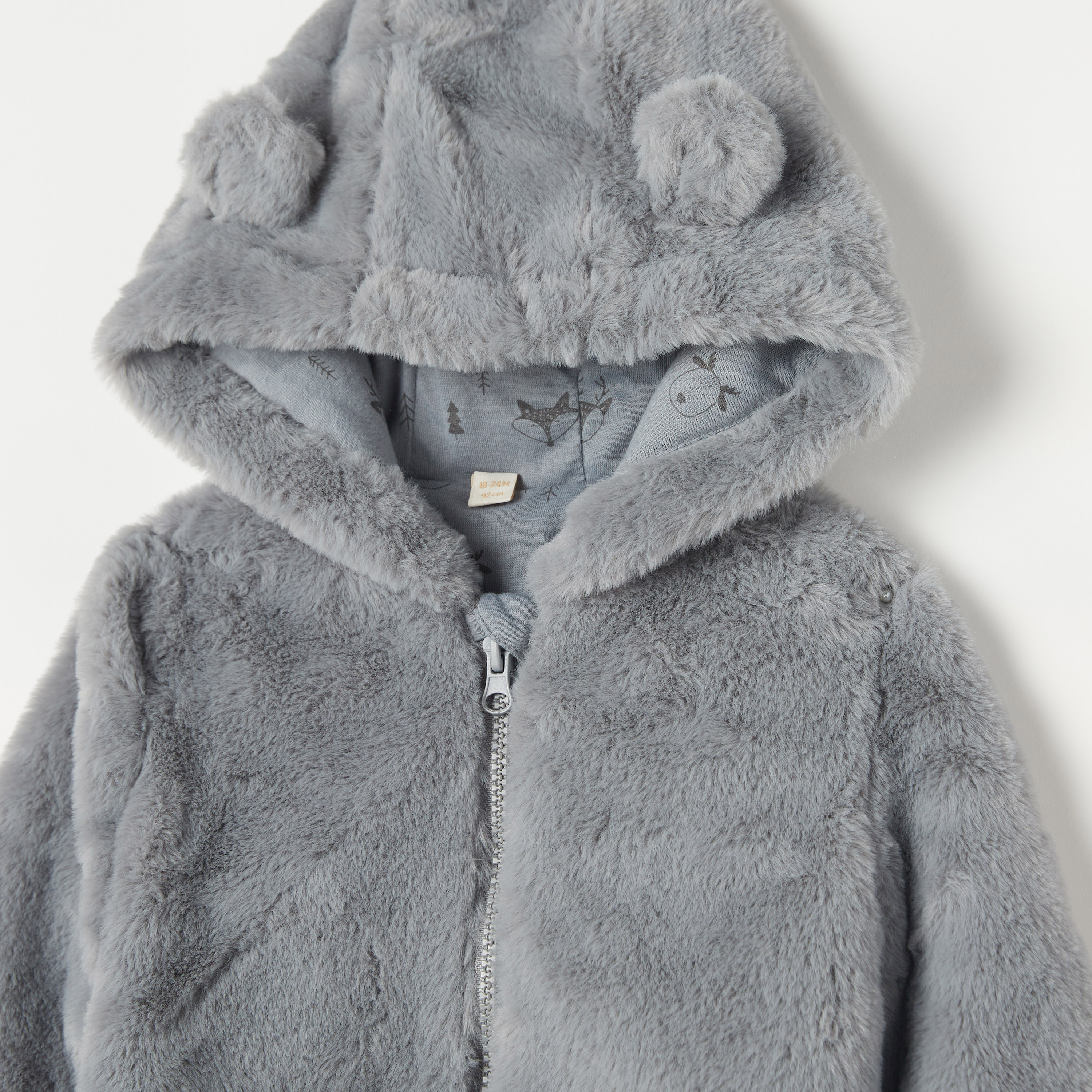 Giggles Textured Jacket with Hood and Zip Closure-baby-boys-clothing-winterwear-jacketsandblazers-image-2
