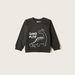 Juniors Dinosaur Print Sweatshirt with Crew Neck and Long Sleeves-Sweaters and Cardigans-thumbnailMobile-0