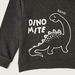 Juniors Dinosaur Print Sweatshirt with Crew Neck and Long Sleeves-Sweaters and Cardigans-thumbnailMobile-1