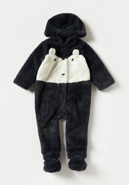 Juniors Panda Applique Hooded Coverall with Long Sleeves-Rompers%2C Dungarees and Jumpsuits-image-0
