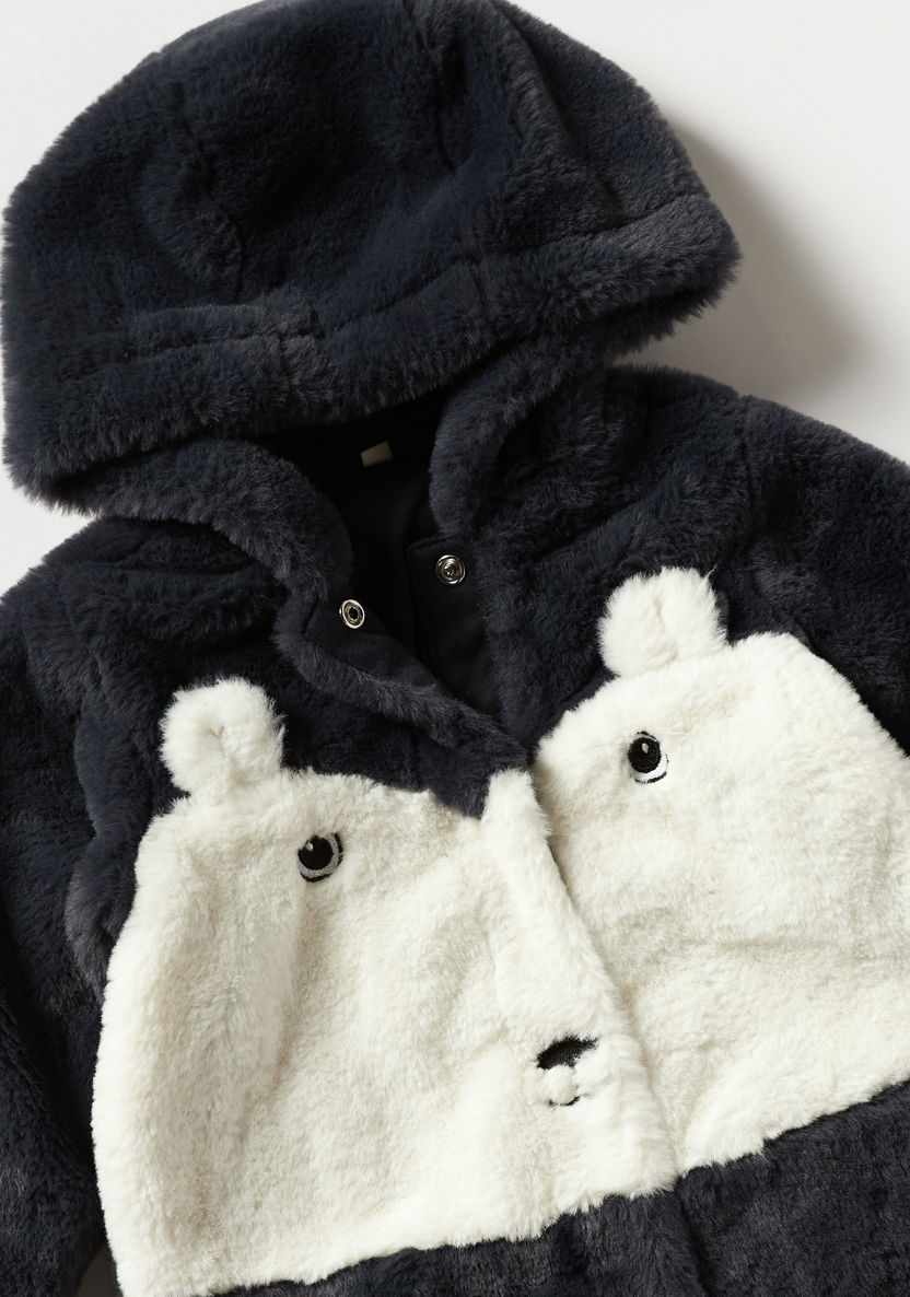 Juniors Panda Applique Hooded Coverall with Long Sleeves-Rompers%2C Dungarees and Jumpsuits-image-1