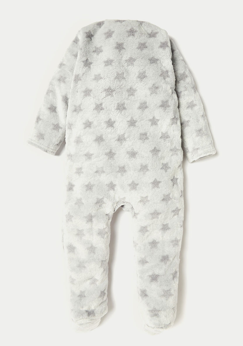 Juniors Star Textured Closed Feet Romper with Zip Closure-Rompers%2C Dungarees and Jumpsuits-image-2