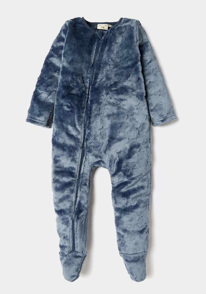 Juniors Textured Romper with Long Sleeves-Rompers, Dungarees & Jumpsuits-image-0