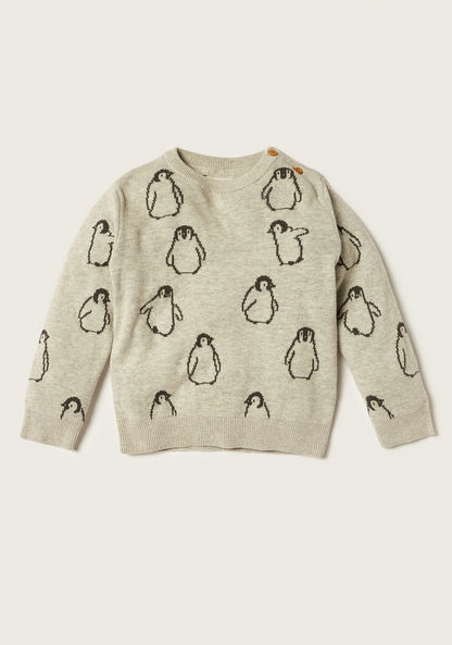 Juniors Penguin Print Sweatshirt and Jog Pants Set