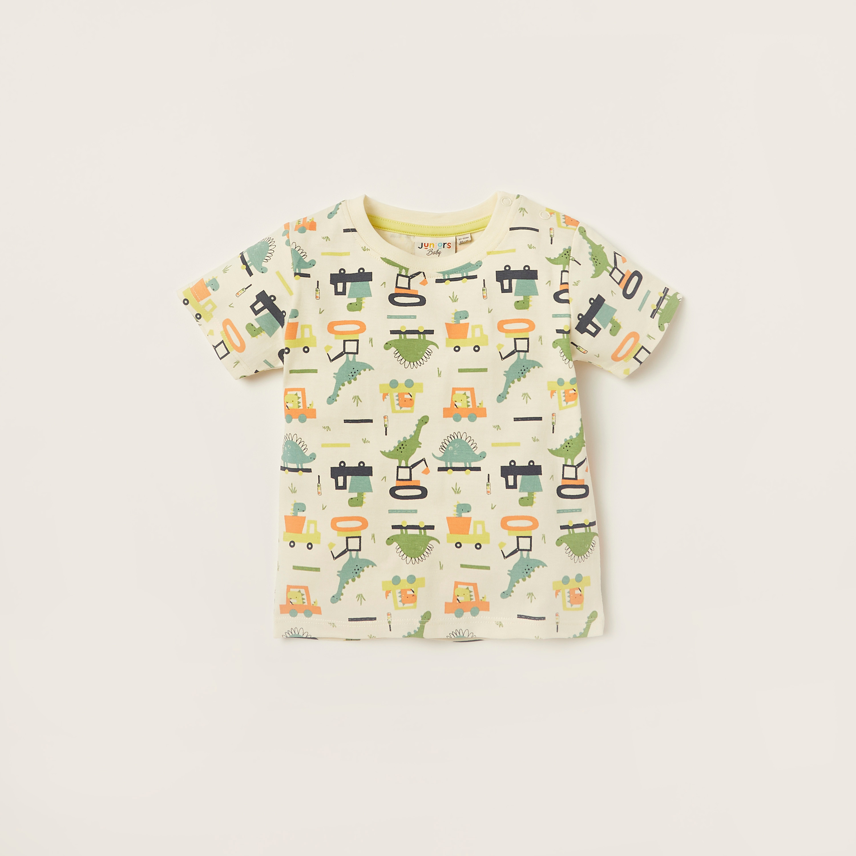 Juniors Applique Detail Dungaree and Printed T-shirt Set-baby-boys-clothing-setsandcoords-image-3