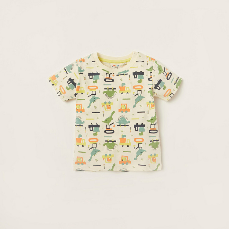 Juniors Applique Detail Dungaree and Printed T-shirt Set