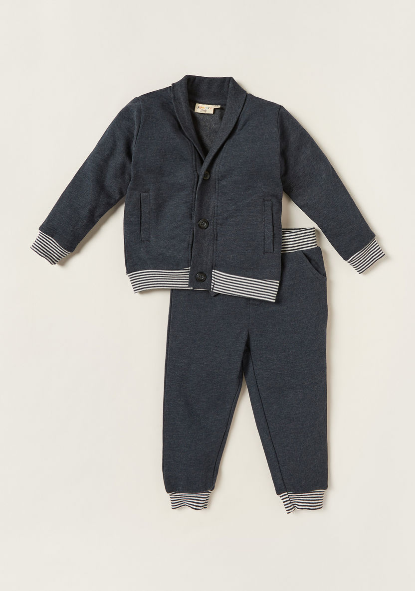 Juniors Solid Jacket and Joggers Set-Clothes Sets-image-0